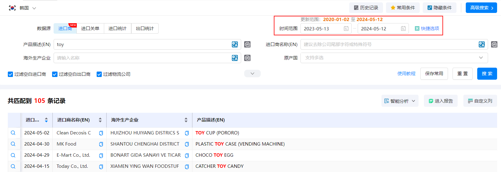 韩国外贸数据,外贸数据,dcbox小金库外贸数据