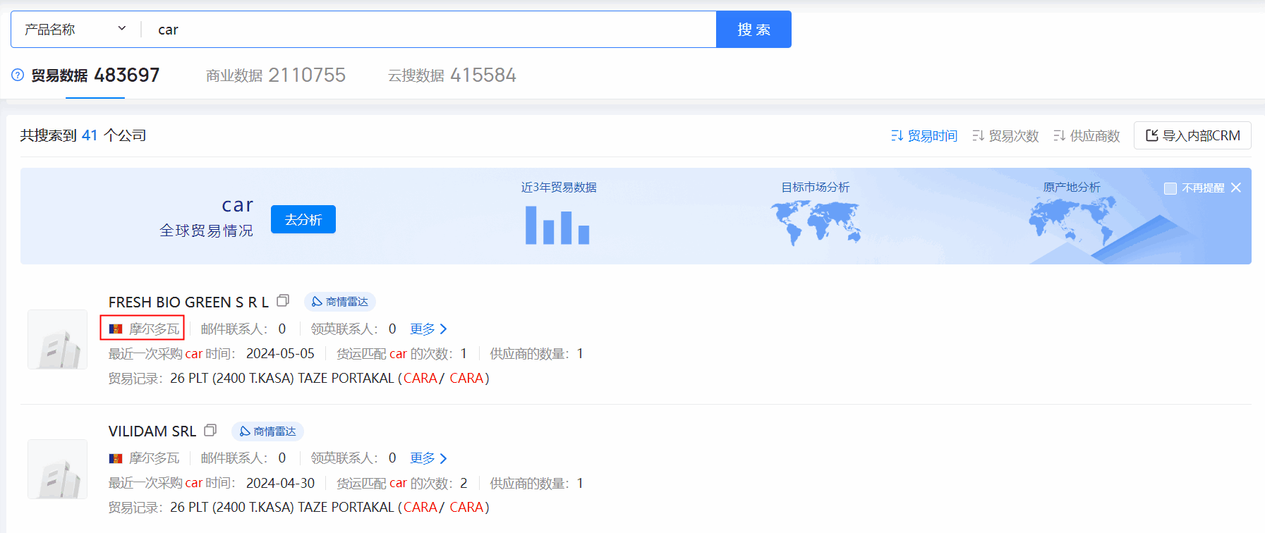 海关数据,摩尔多瓦海关数据,dcbox小金库海关数据