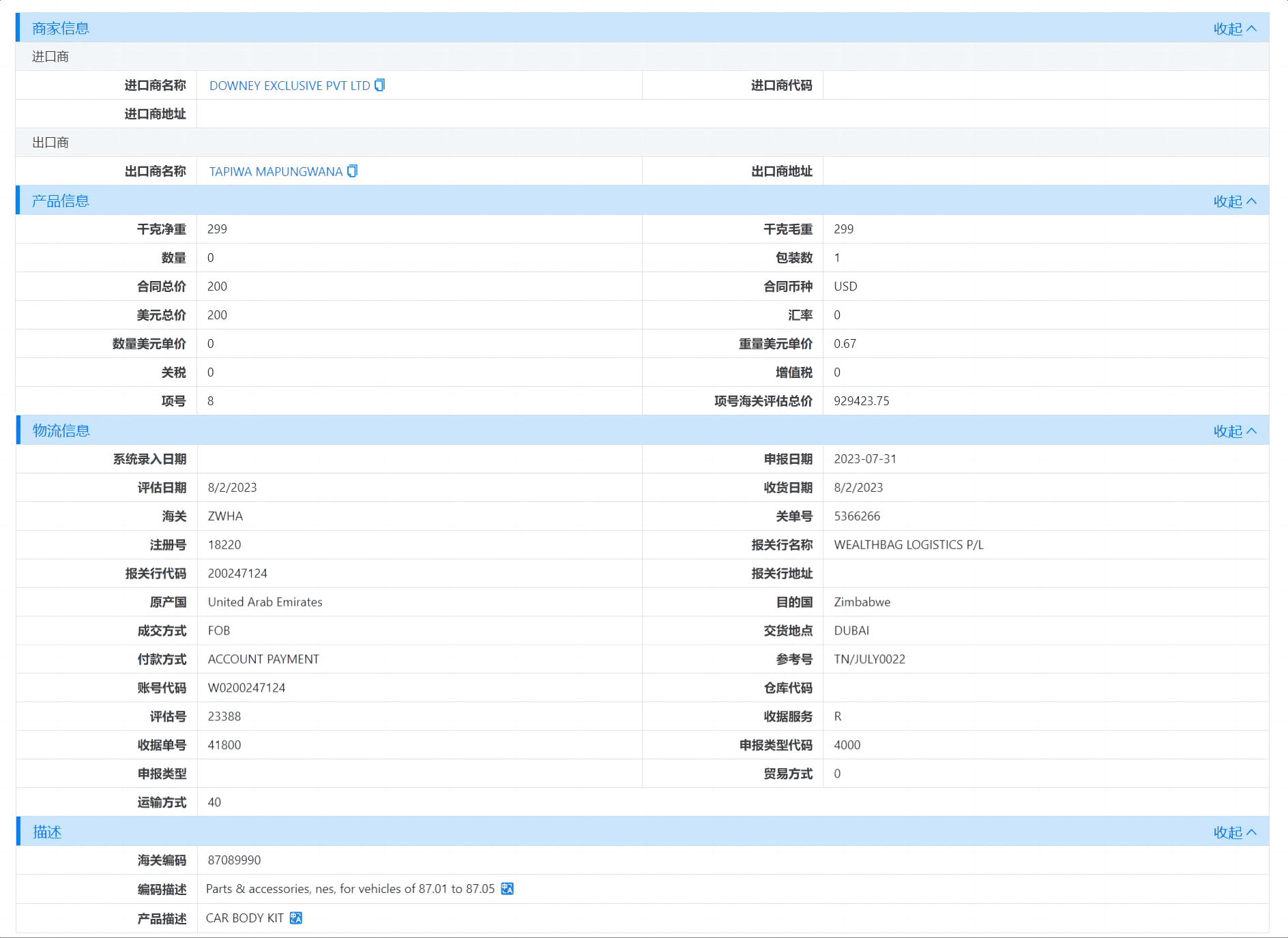 津巴布韦海关数据,海关数据,dcbox小金库海关数据